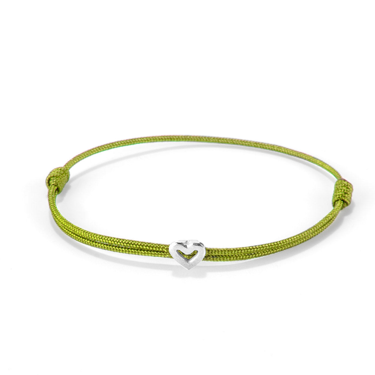Heart on nylon cord - Silver