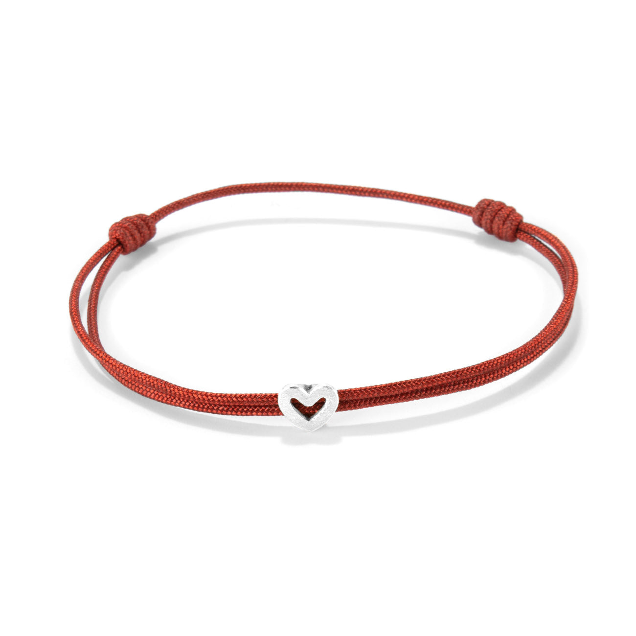 Heart on nylon cord - Silver