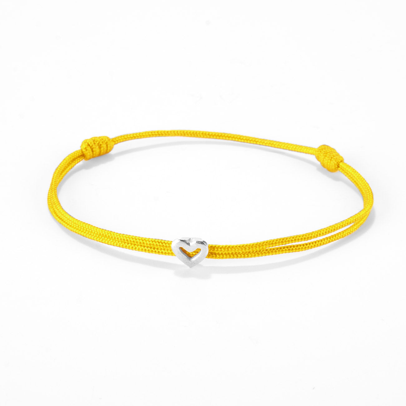 Heart on nylon cord - Silver