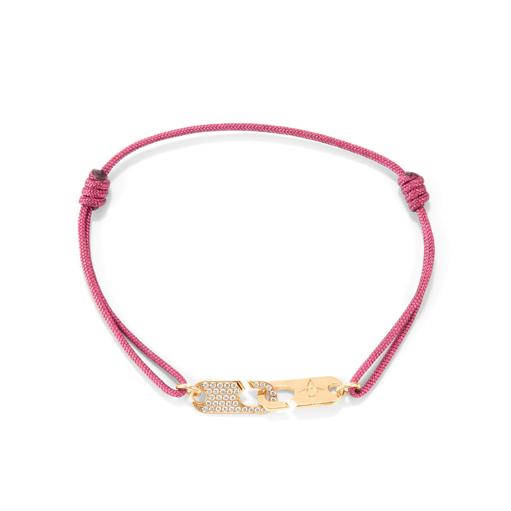 Hook Bracelet Diamonds + Logo - Gold