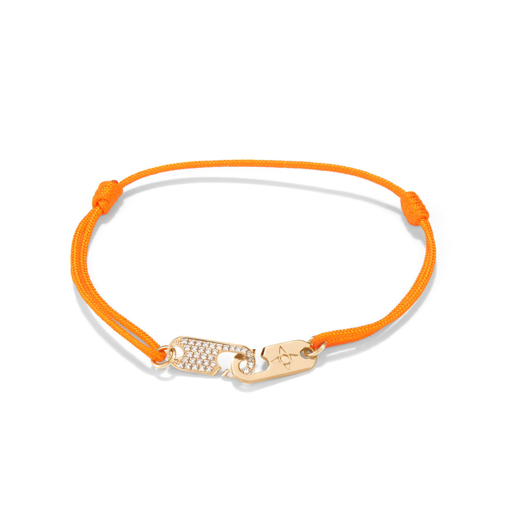 Hook Bracelet Diamonds + Logo - Gold