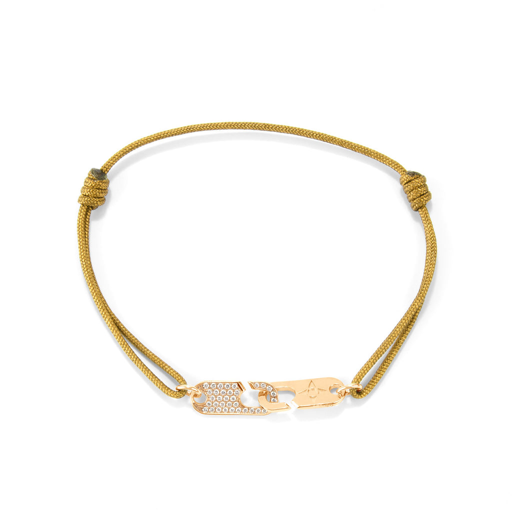 Hook Bracelet Diamonds + Logo - Gold