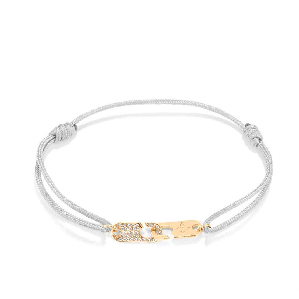 Hook Bracelet Diamonds + Logo - Gold