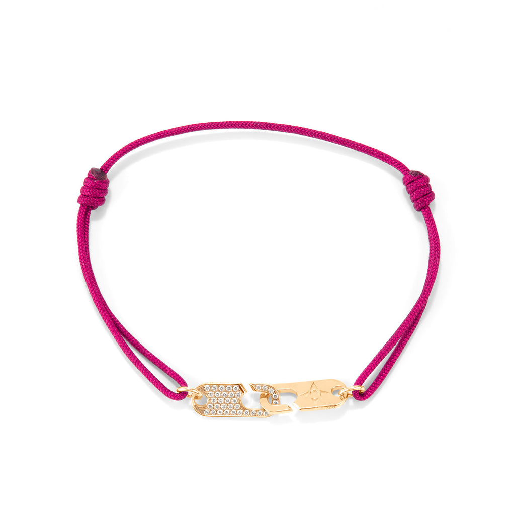 Hook Bracelet Diamonds + Logo - Gold