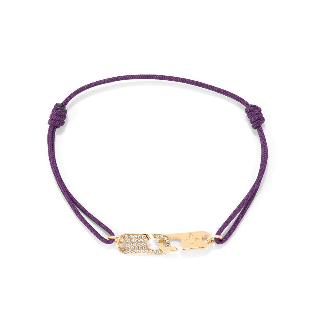 Hook Bracelet Diamonds + Logo - Gold