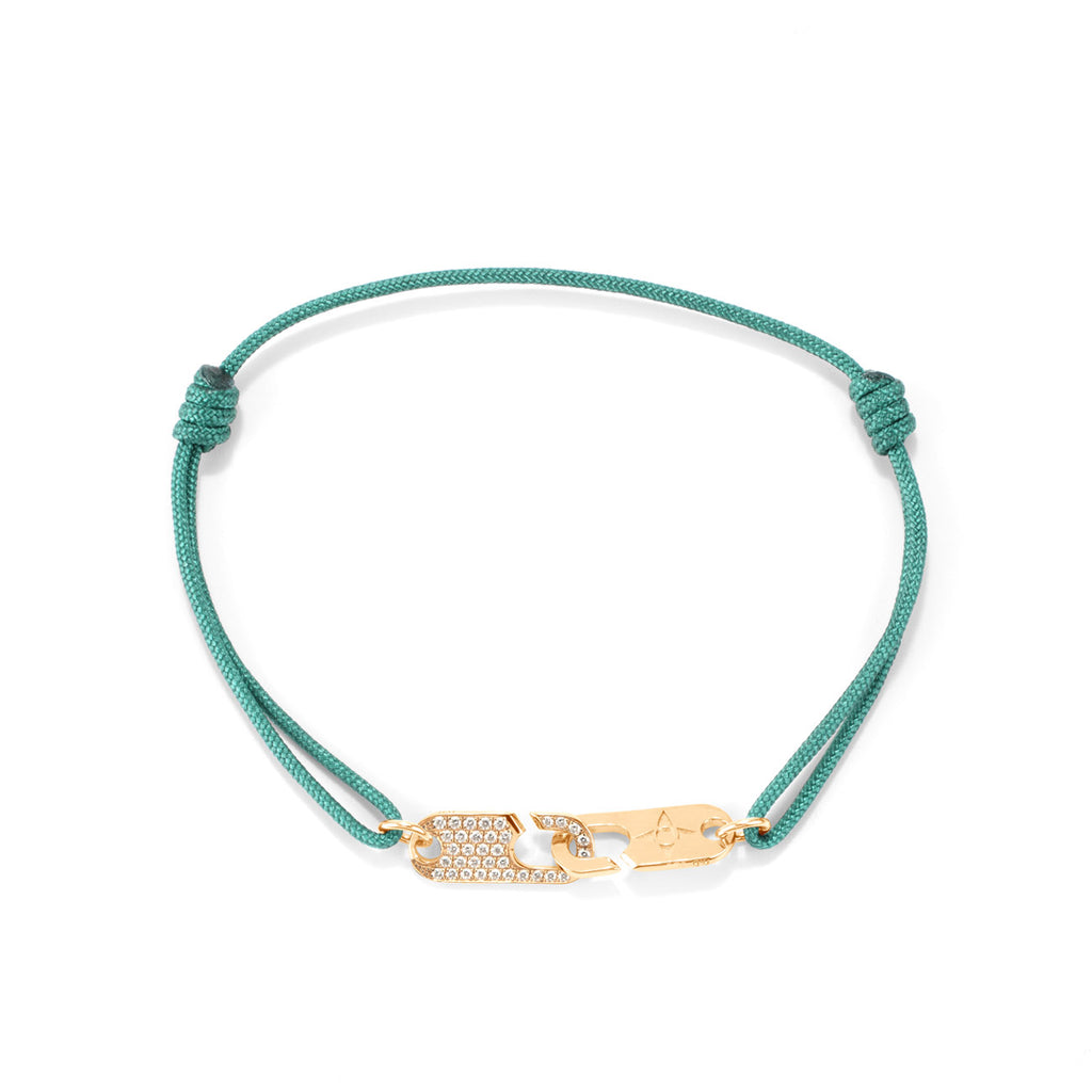 Hook Bracelet Diamonds + Logo - Gold