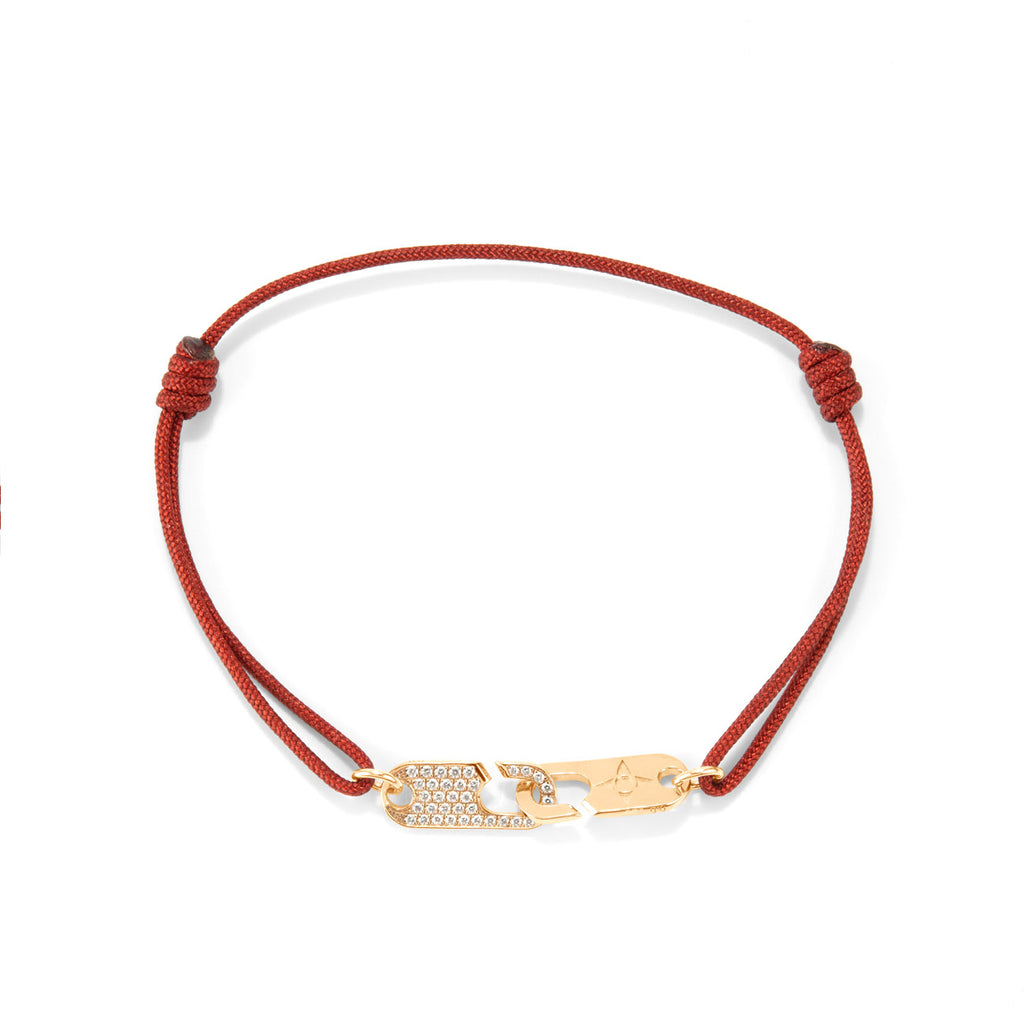 Hook Bracelet Diamonds + Logo - Gold