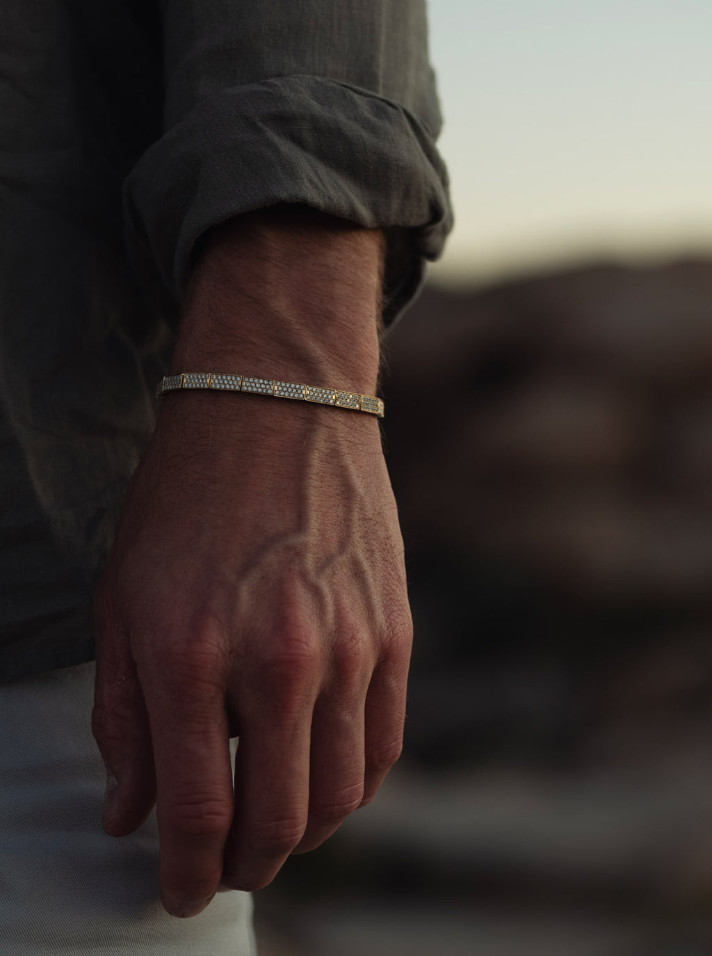 Diamond brick bracelet