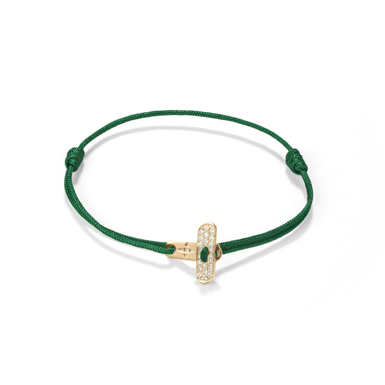 Plate lock with diamonds - gold