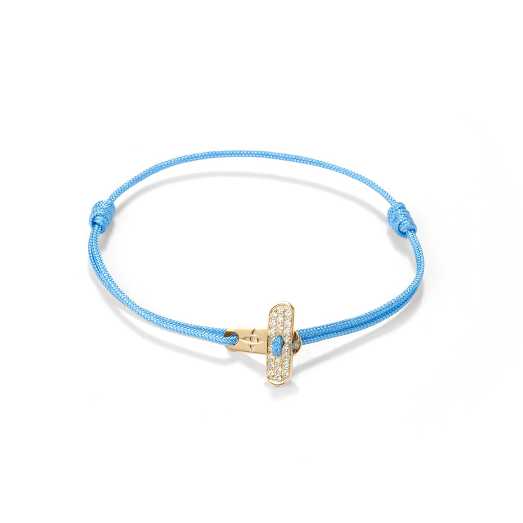 Plate lock with diamonds - gold
