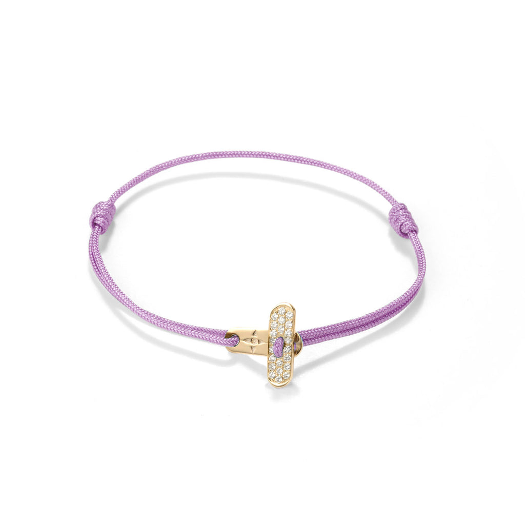 Plate lock with diamonds - gold