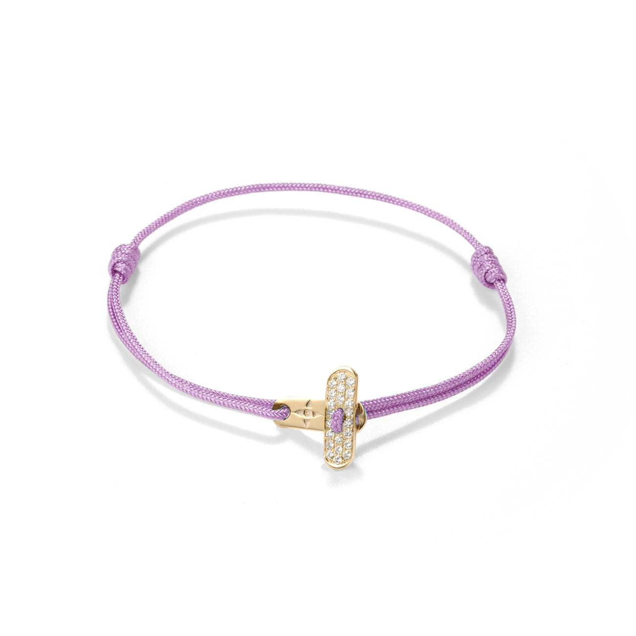 Plate lock with diamonds - gold