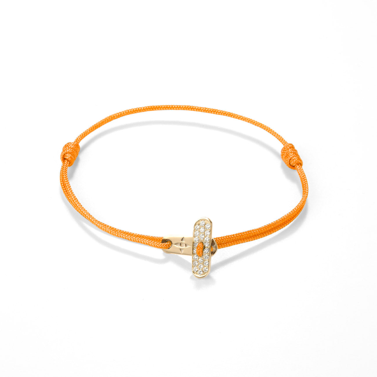 Plate lock with diamonds - gold