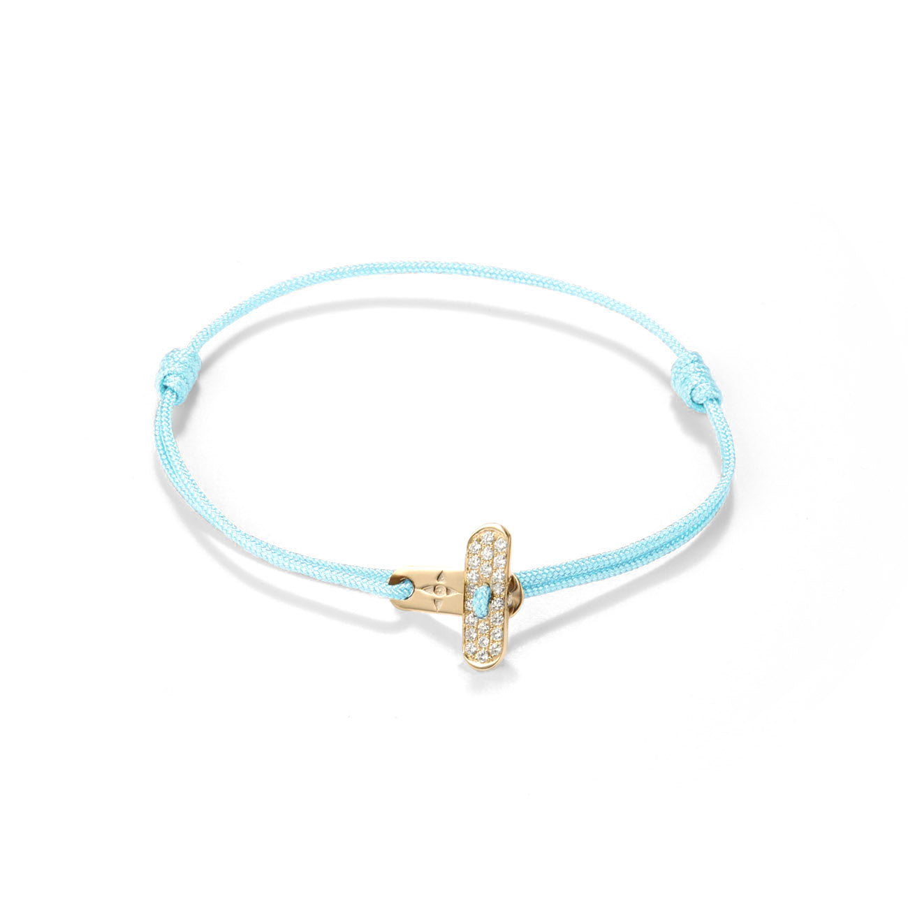 Plate lock with diamonds - gold
