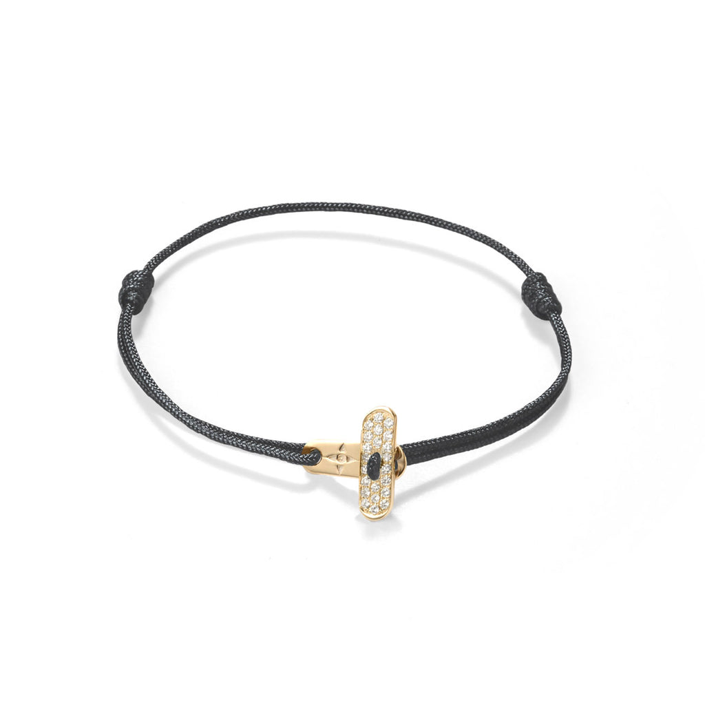Plate lock with diamonds - gold