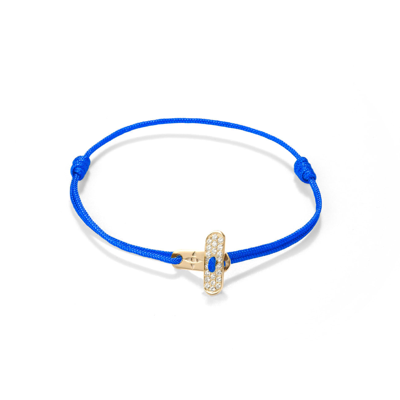 Plate lock with diamonds - gold