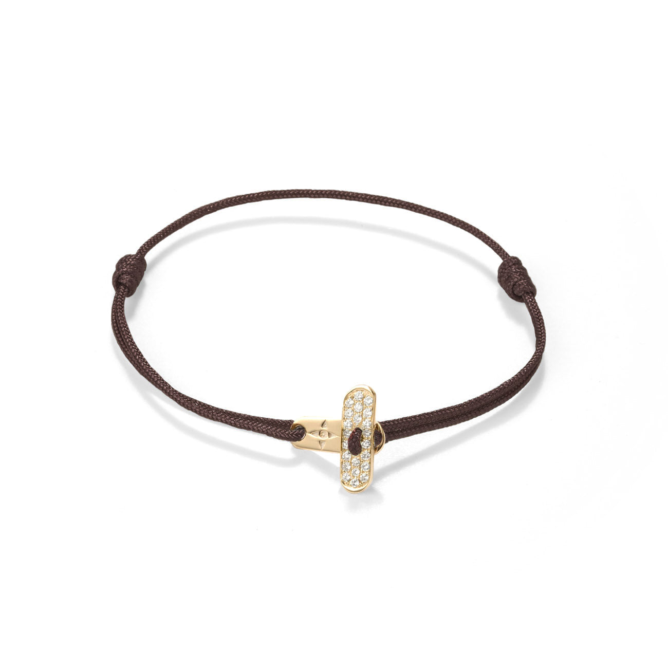 Plate lock with diamonds - gold