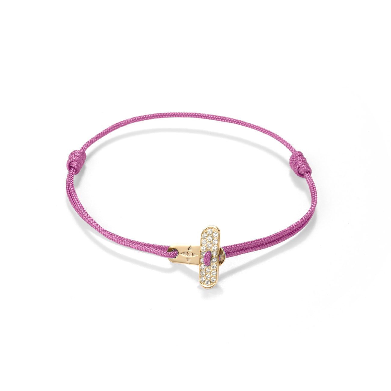 Plate lock with diamonds - gold