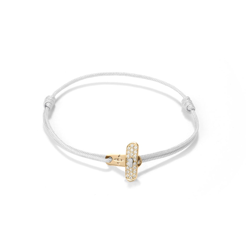 Plate lock with diamonds - gold