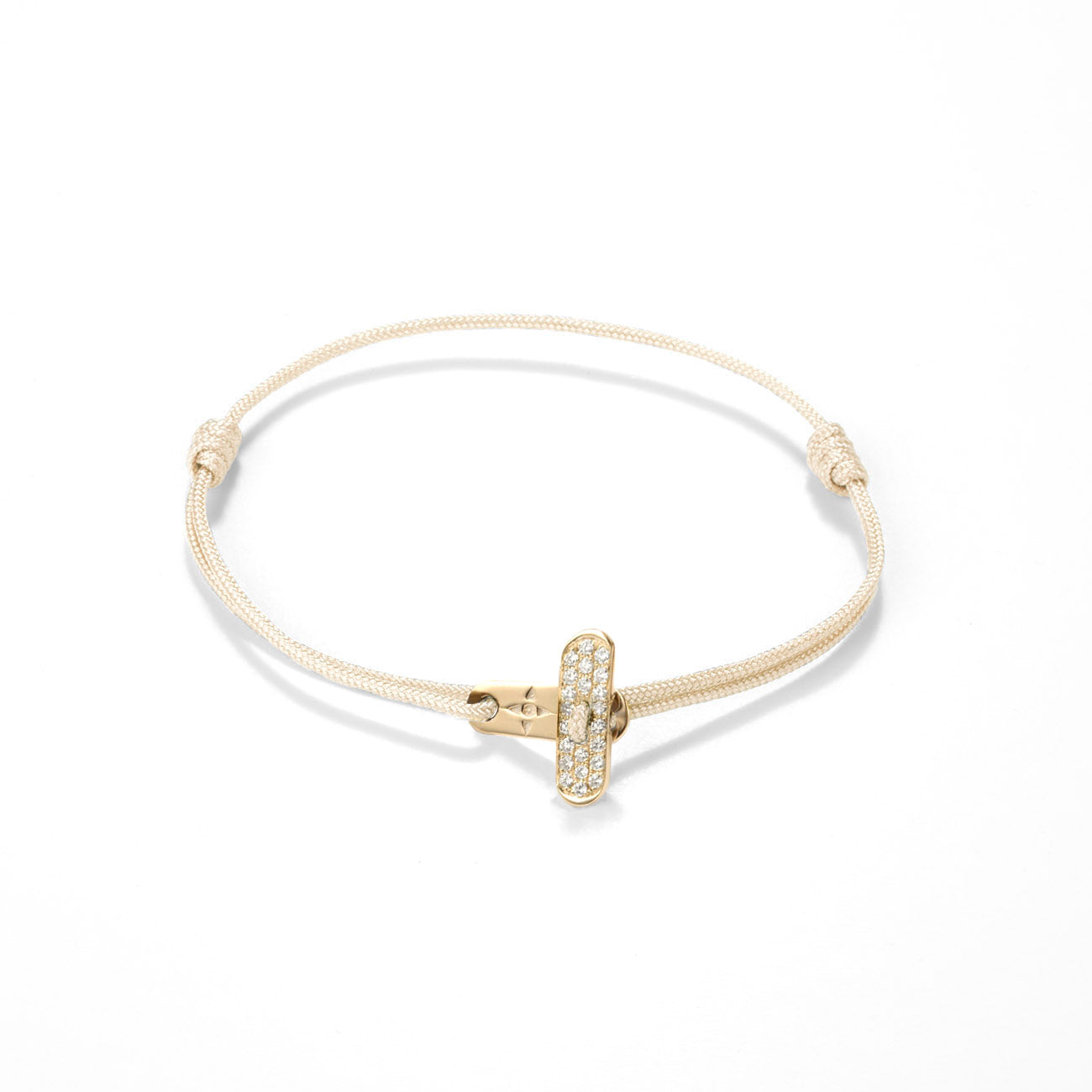 Plate lock with diamonds - gold