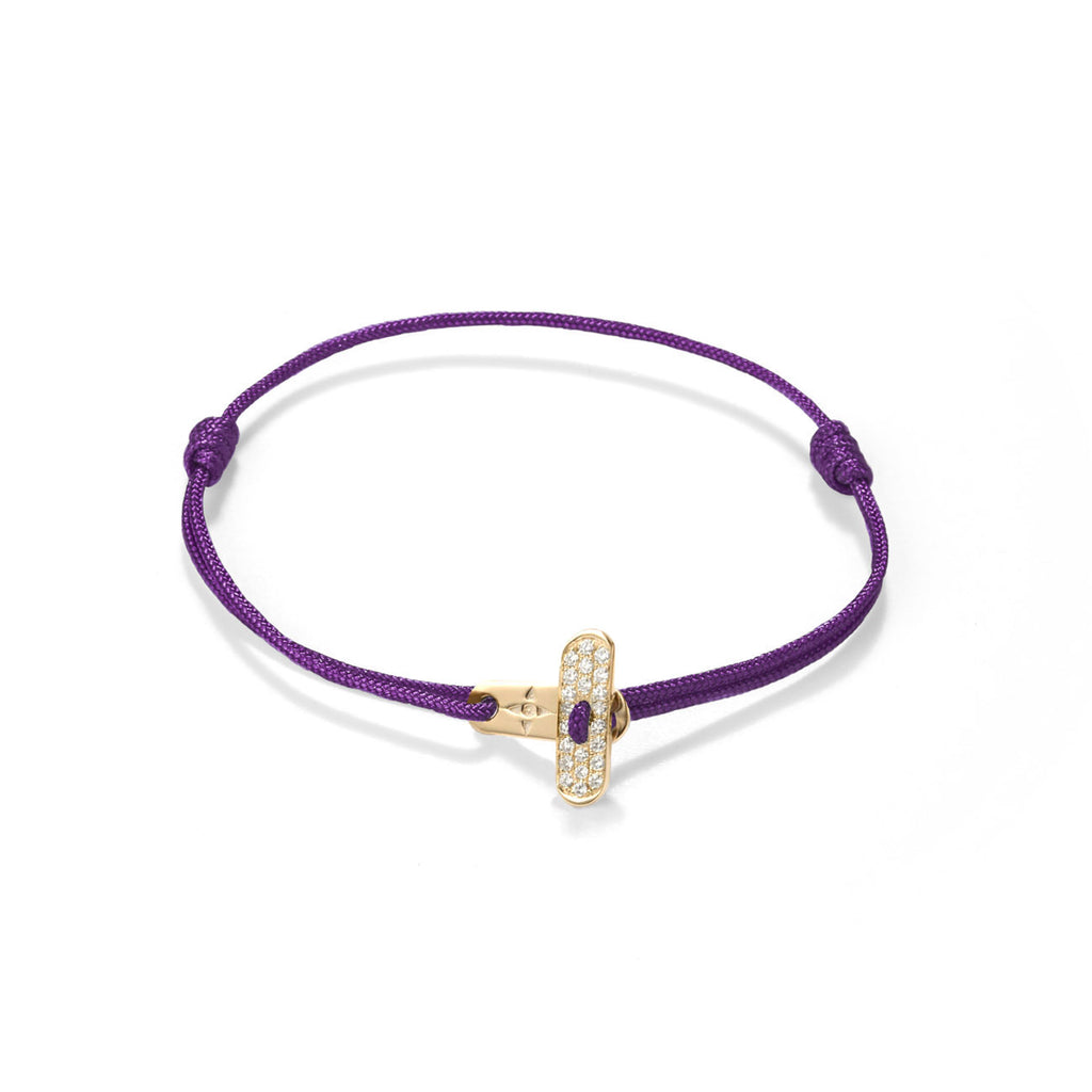 Plate lock with diamonds - gold