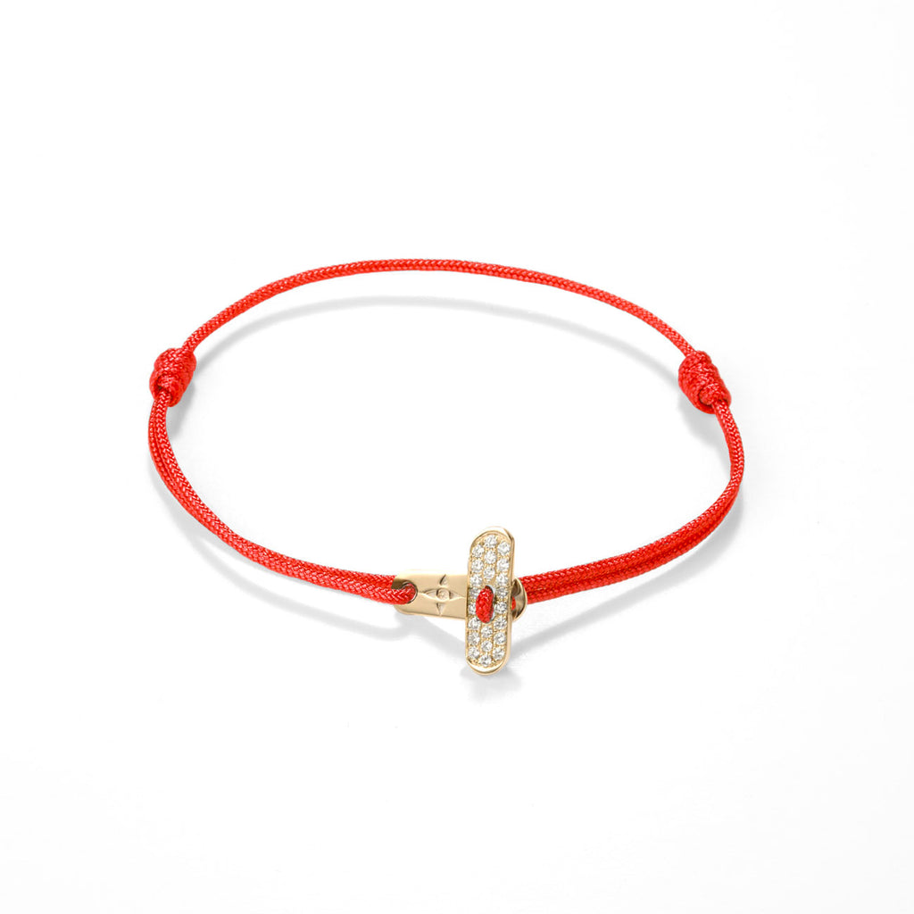 Plate lock with diamonds - gold