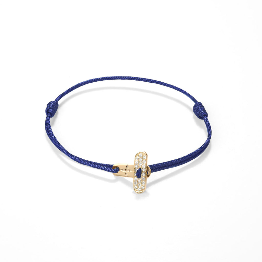 Plate lock with diamonds - gold