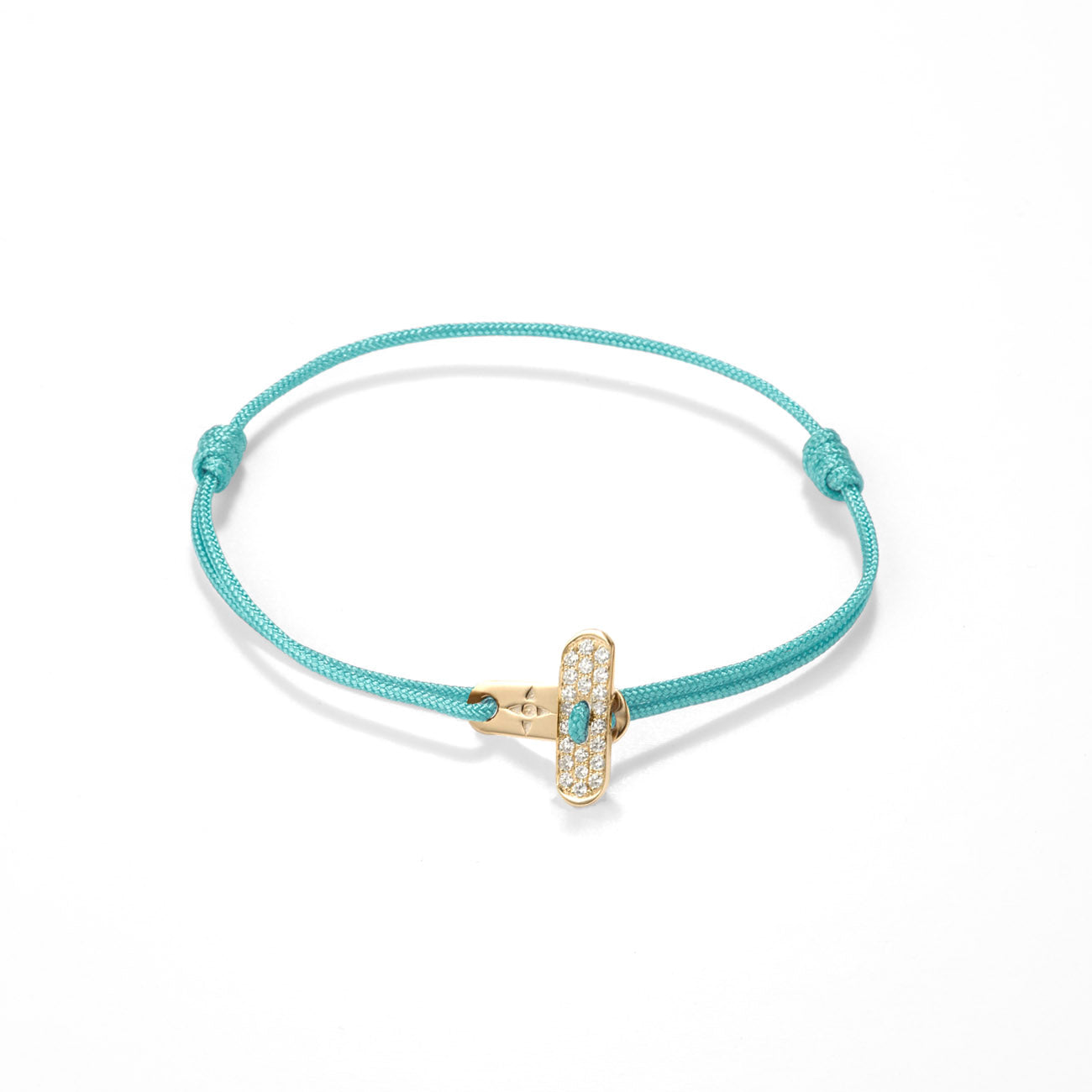 Plate lock with diamonds - gold