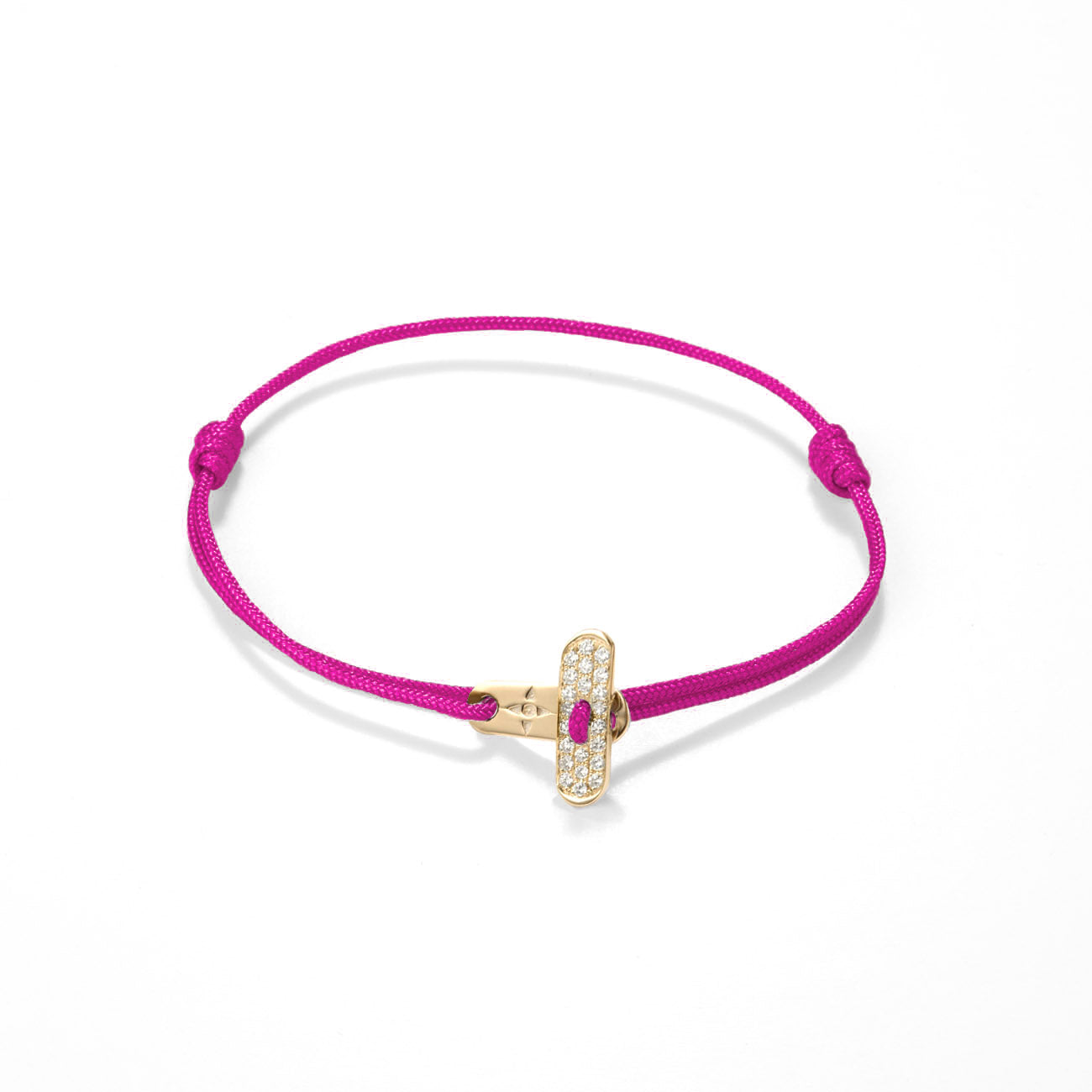 Plate lock with diamonds - gold