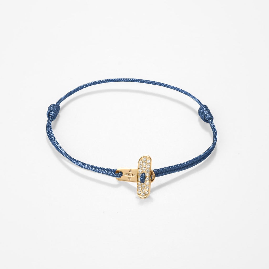 Plate lock with diamonds - gold