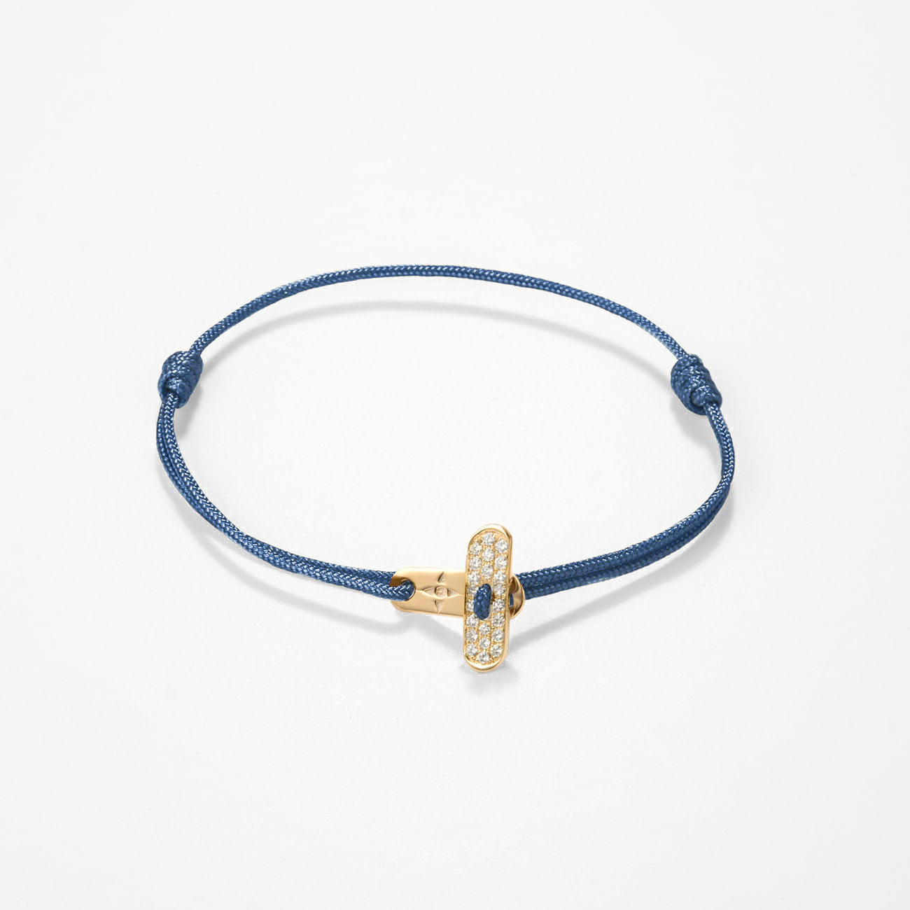 Plate lock with diamonds - gold