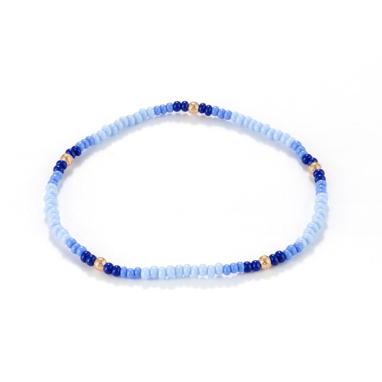 Seed beads bracelet in cobalt blue mix