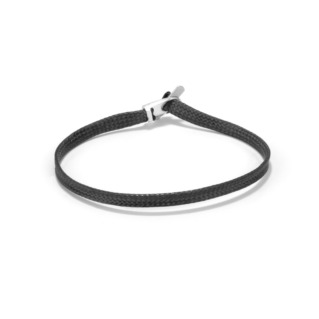 Flat cord bracelet - silver