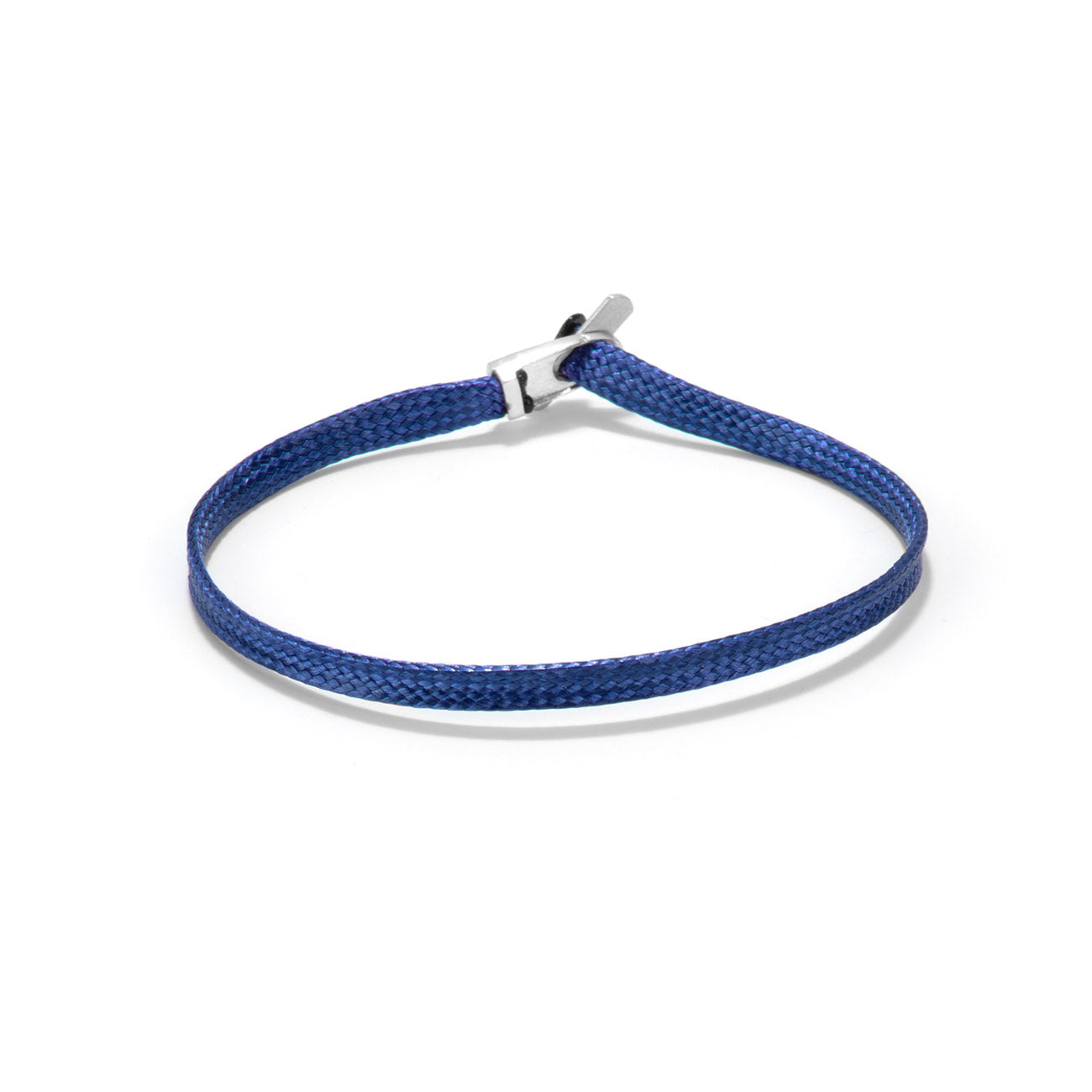 Flat cord bracelet - silver