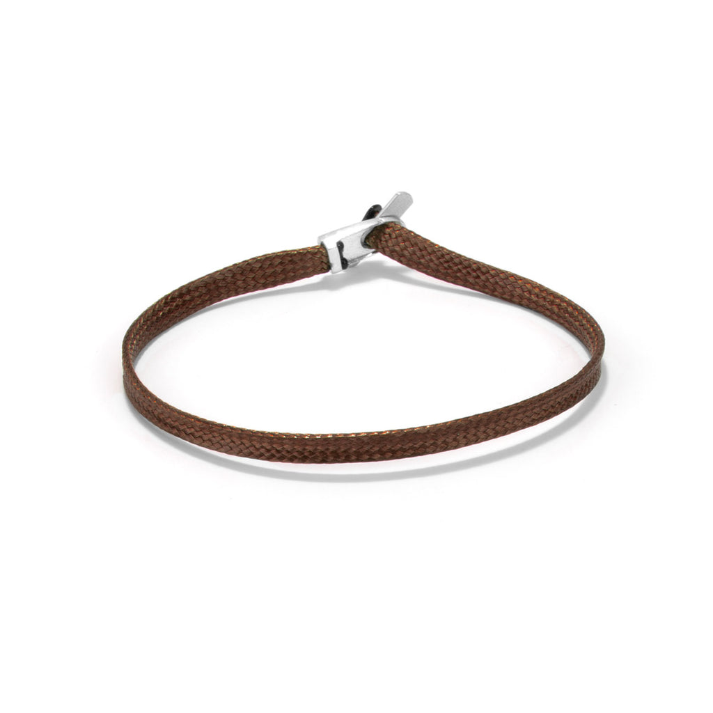 Flat cord bracelet - silver