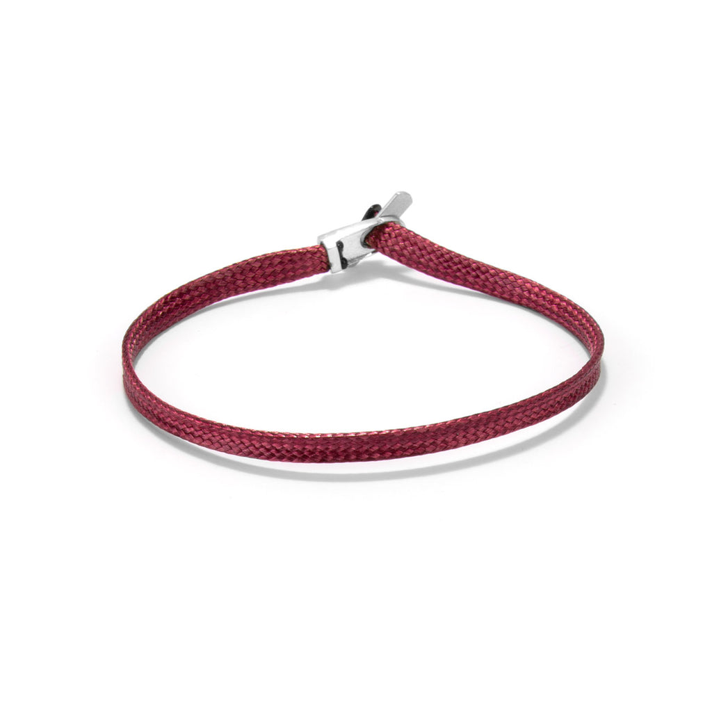 Flat cord bracelet - silver