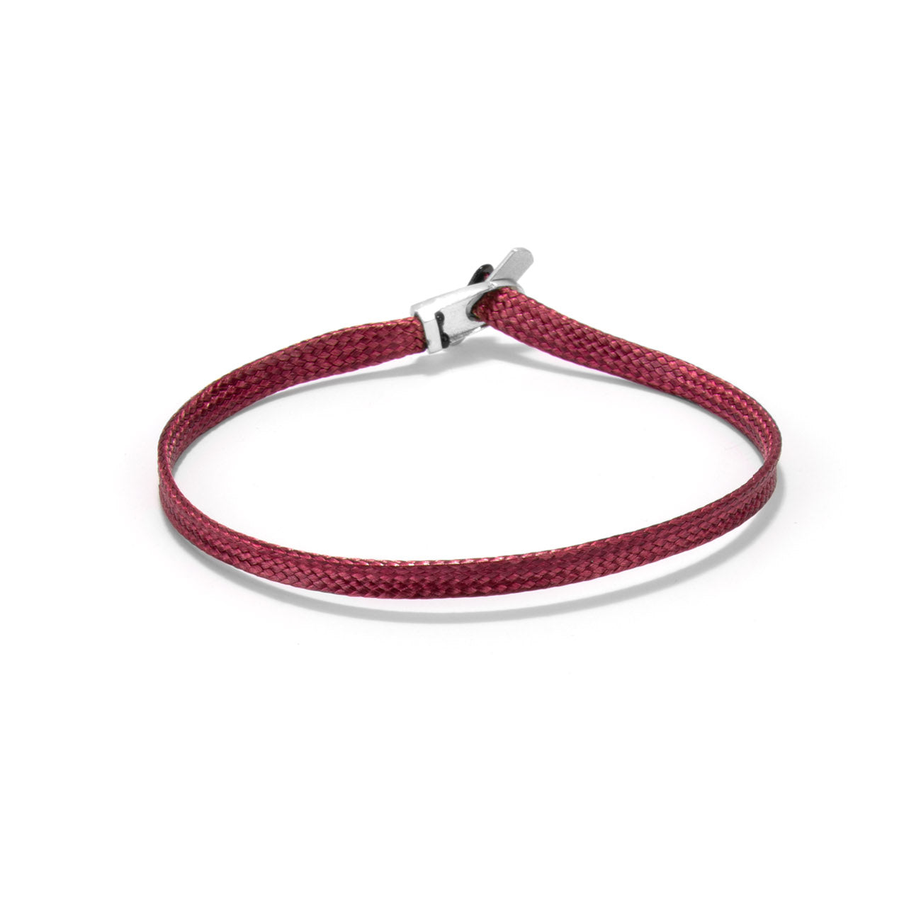Flat cord bracelet - silver