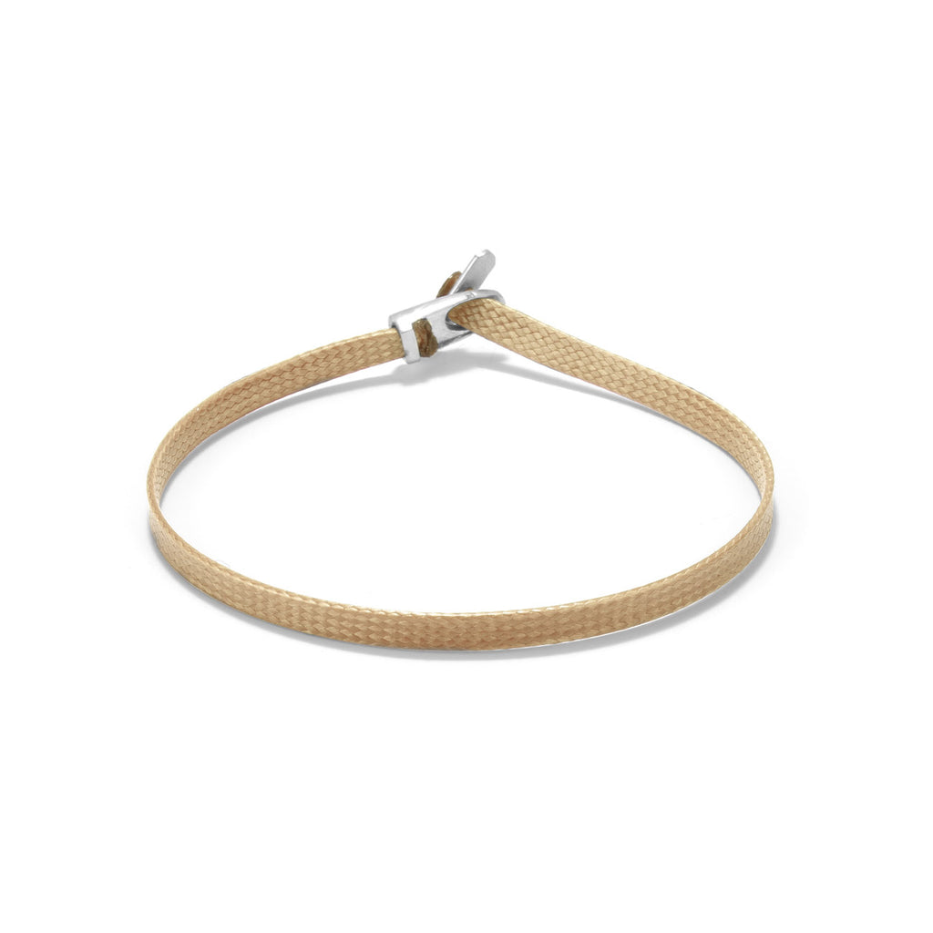 Flat cord bracelet - silver