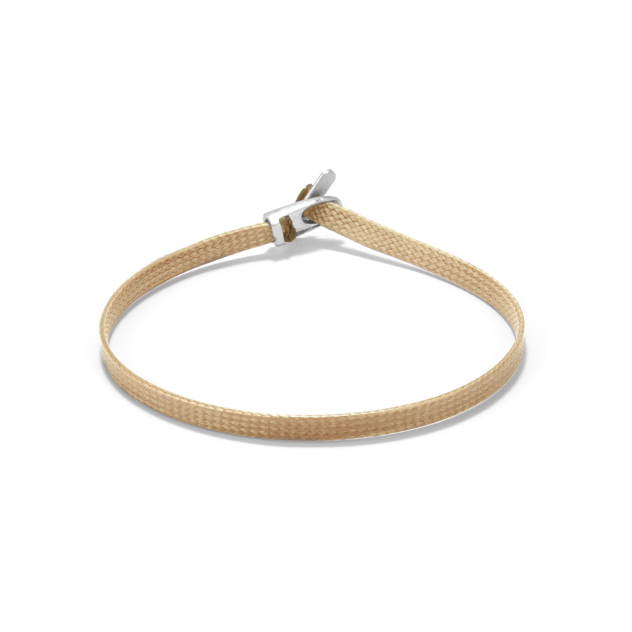 Flat cord bracelet - silver