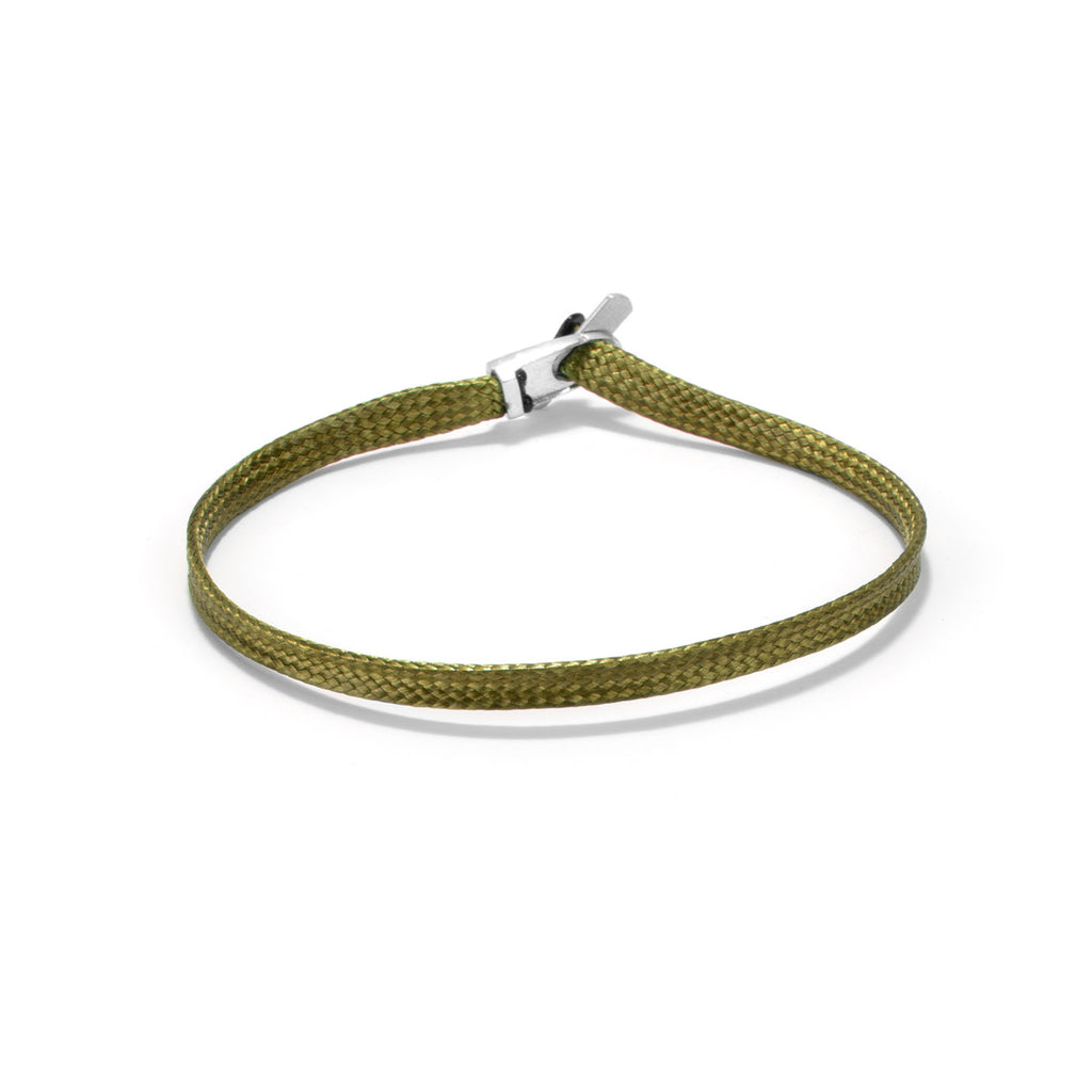 Flat cord bracelet - silver