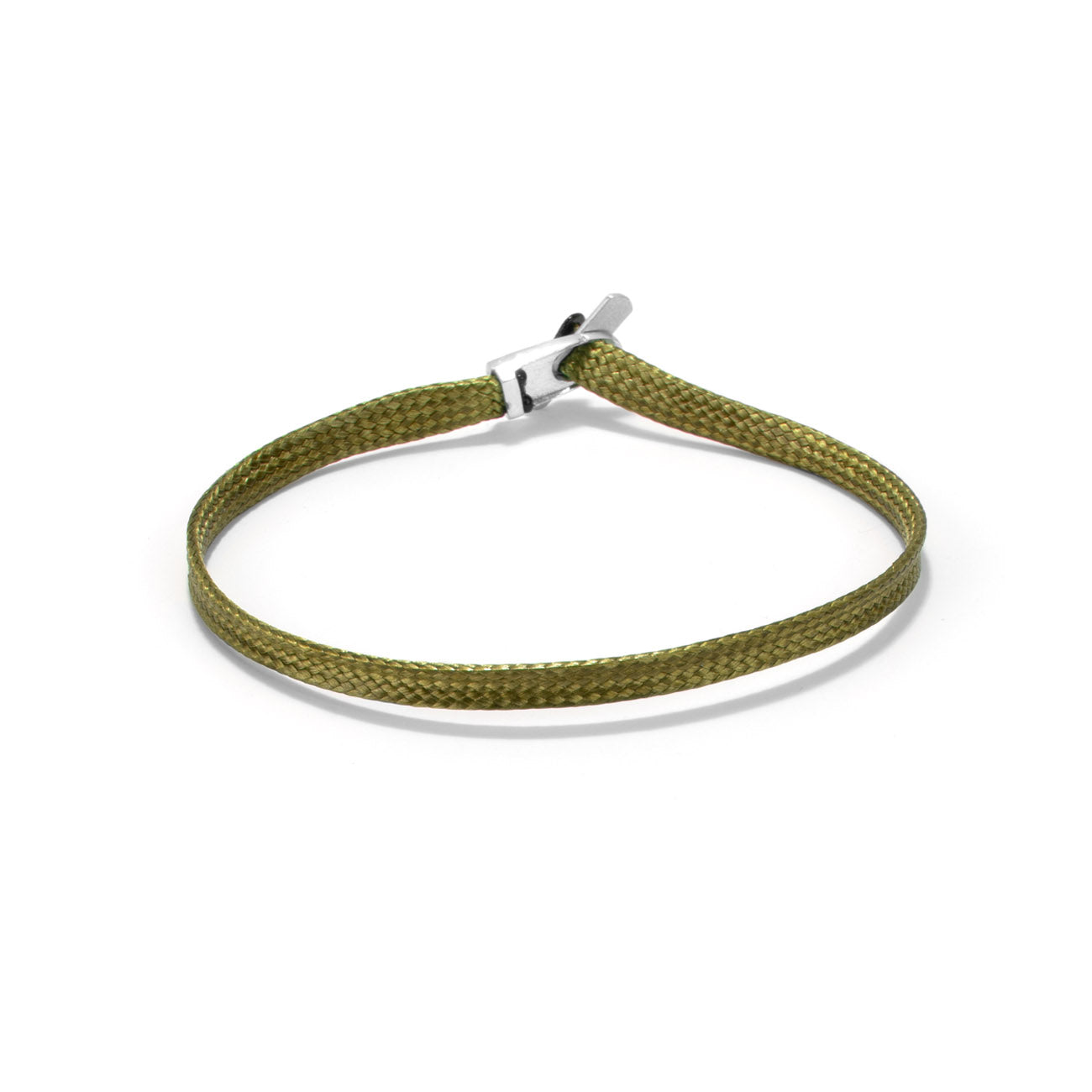 Flat cord bracelet - silver