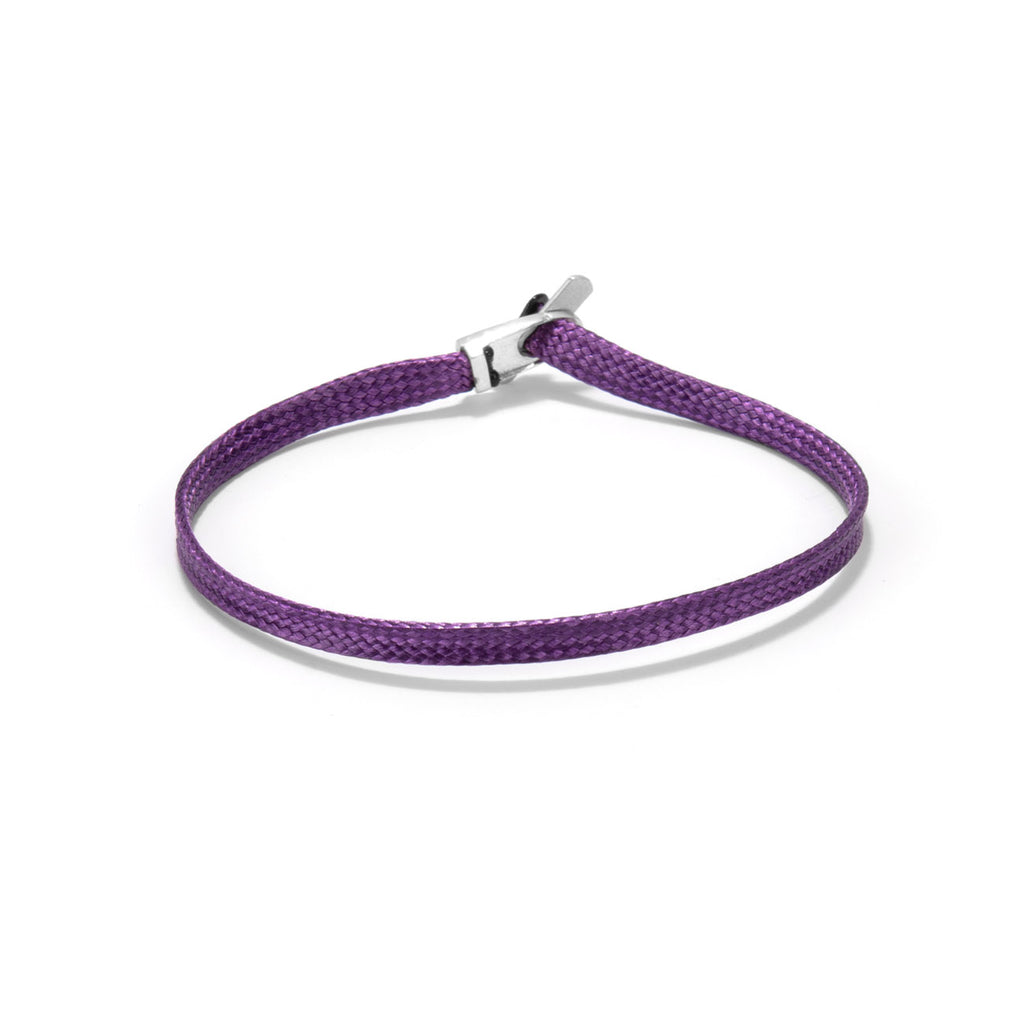 Flat cord bracelet - silver