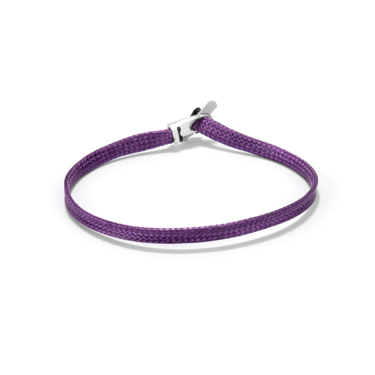 Flat cord bracelet - silver