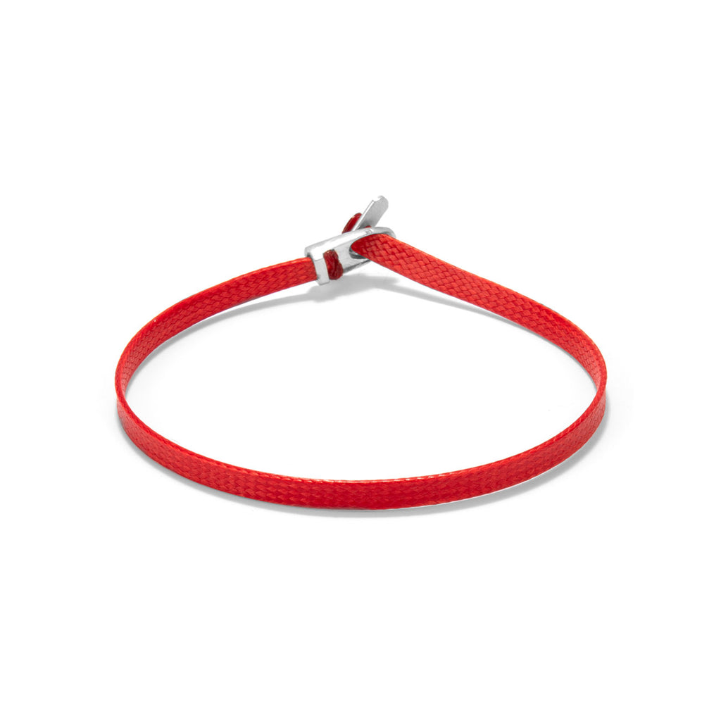 Flat cord bracelet - silver