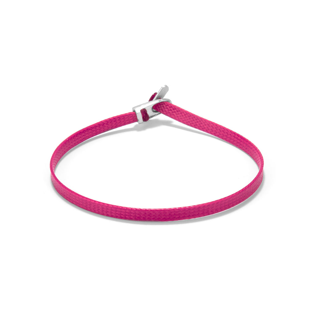 Flat cord bracelet - silver