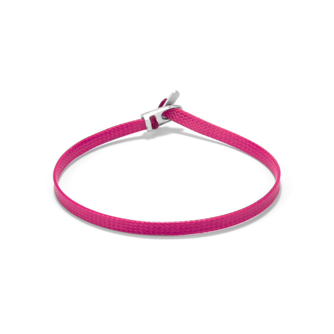 Flat cord bracelet - silver