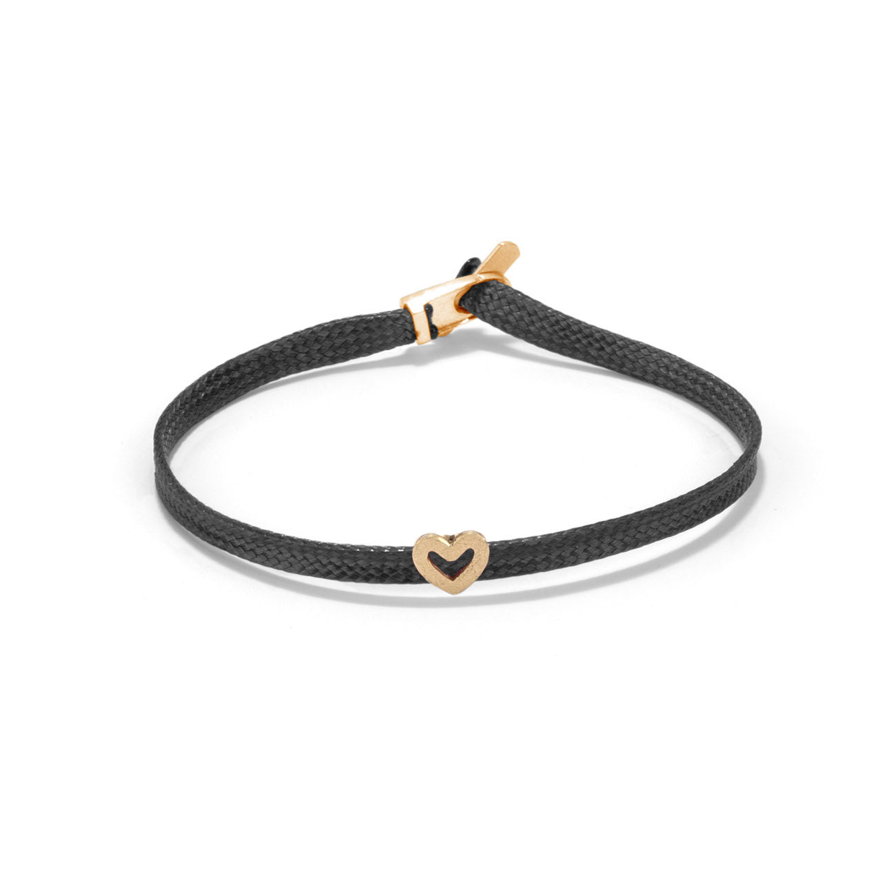 Heart flat cord bracelet - Gold
