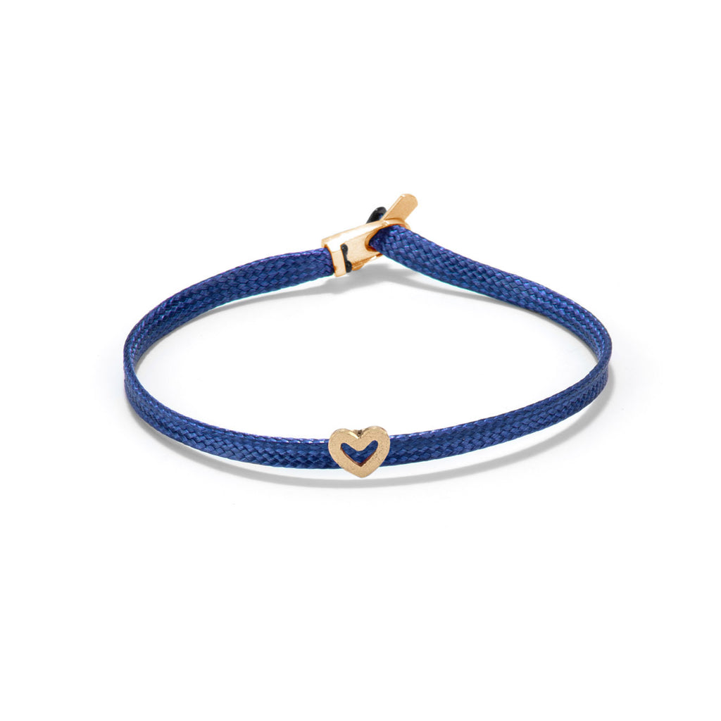 Heart flat cord bracelet - Gold