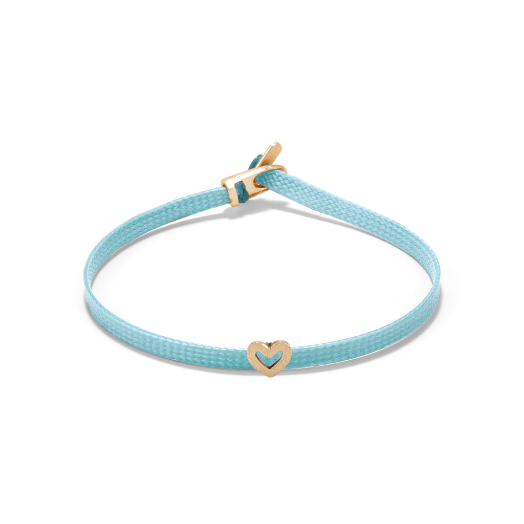 Heart flat cord bracelet - Gold
