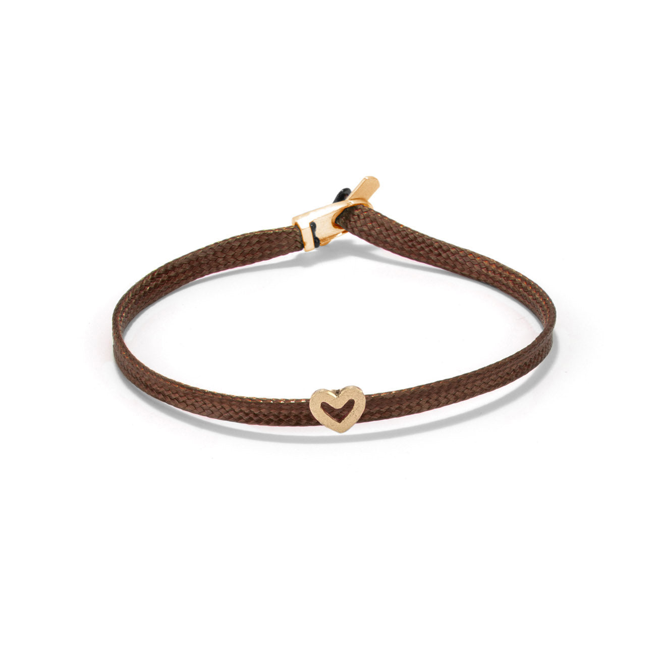 Heart flat cord bracelet - Gold